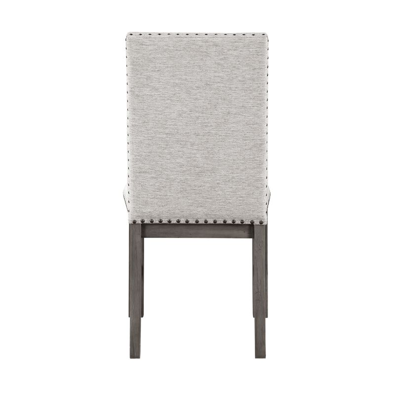 Streamdale Beige Fabric Upholstered Dining Chairs with Gray Wood Frame image number 5
