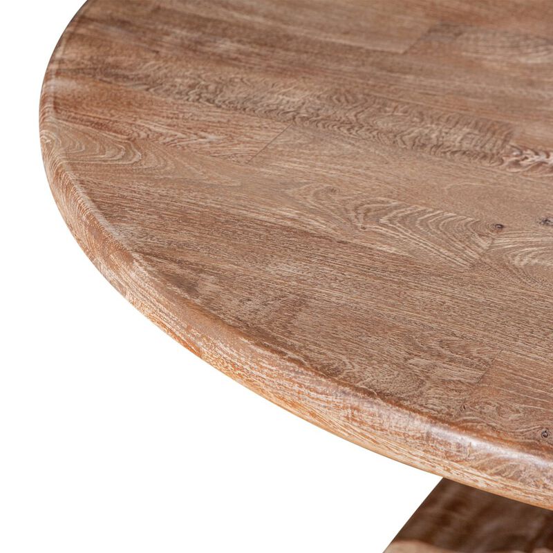 World Interiors Pengrove 48" Round Dining Table in Antique Oak Finish image number 4