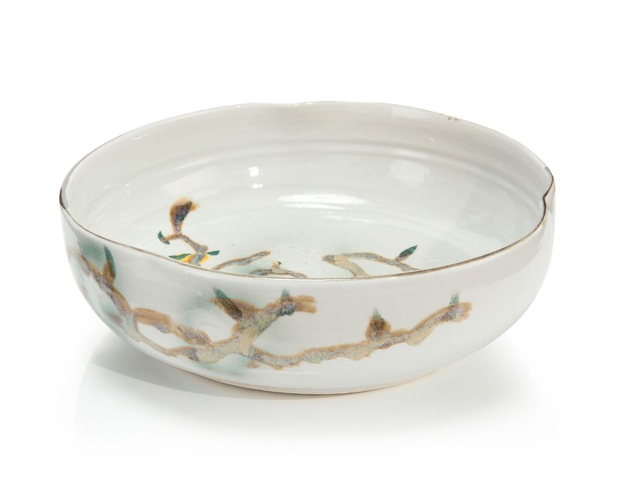 Twigs And Teal Bowl I