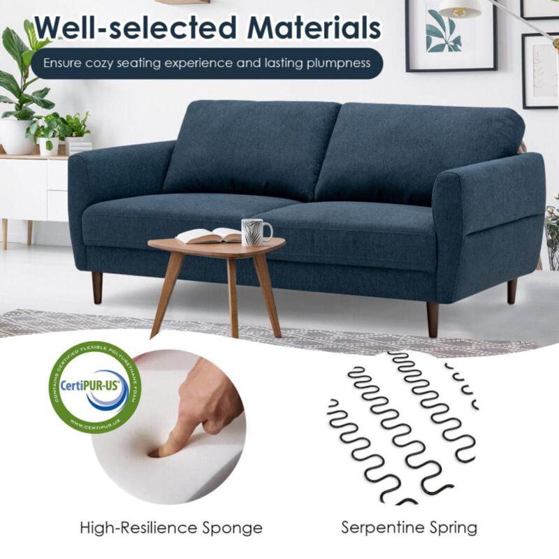 Hivvago 72 Inch Small Fabric Loveseat Sofa Couch with with Solid Frame image number 4