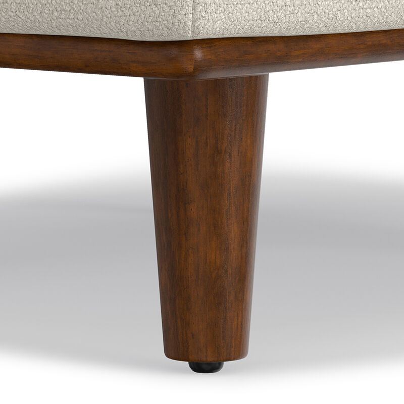 Morrison 49 inch Wide Mid-Century Modern Table Ottoman in Charcoal Grey Woven-Blend Fabric