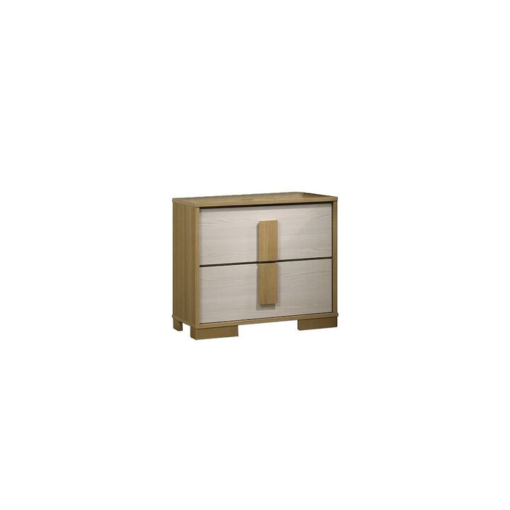 Best Quality Furniture Beige two drawer wood bedroom nightstand