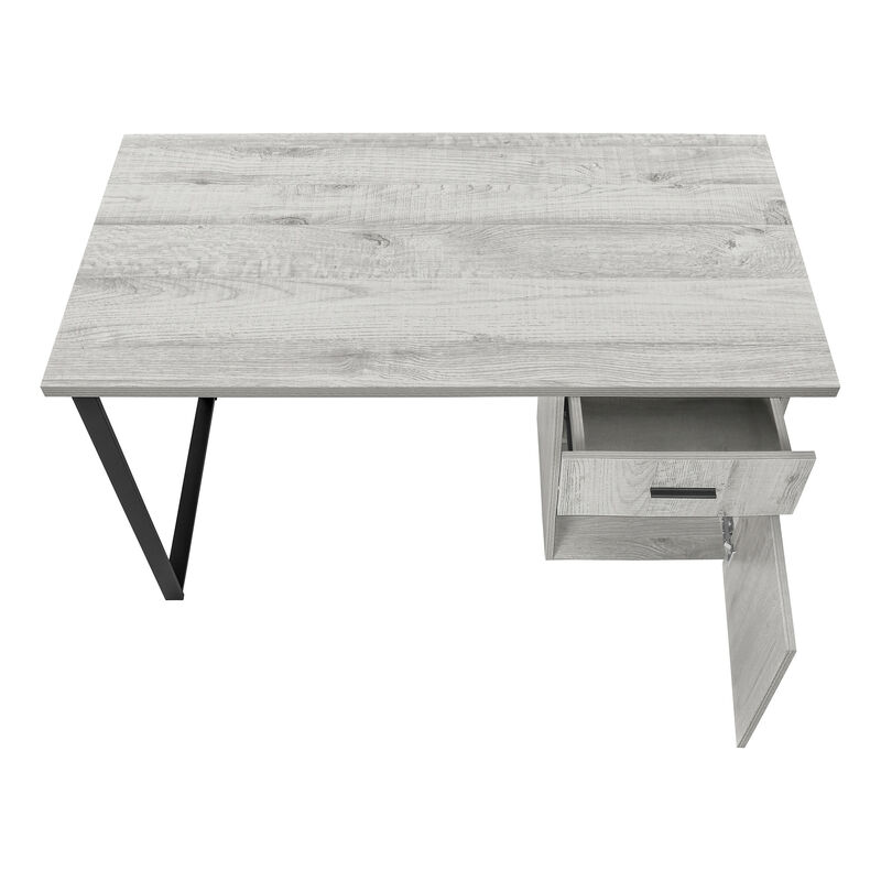HomeRoots 47" Gray and Black Wood and Metal Sled Computer Desk image number 2