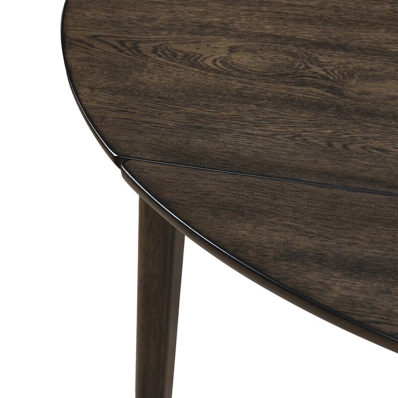 New Classic Furniture Rex Wood Dining Table with Self-Storing Leaves, Walnut