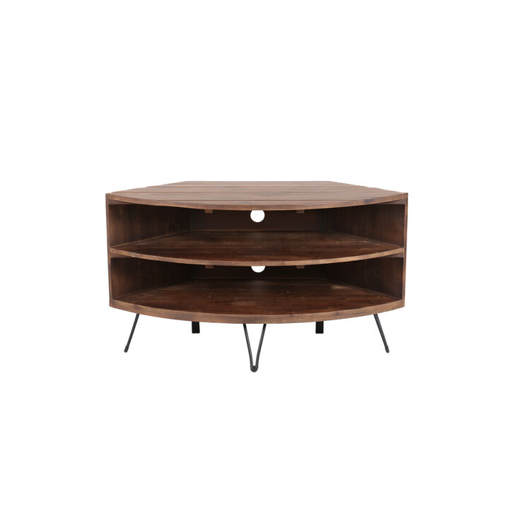 Streamdale Reclaimed Wood Corner Media Table