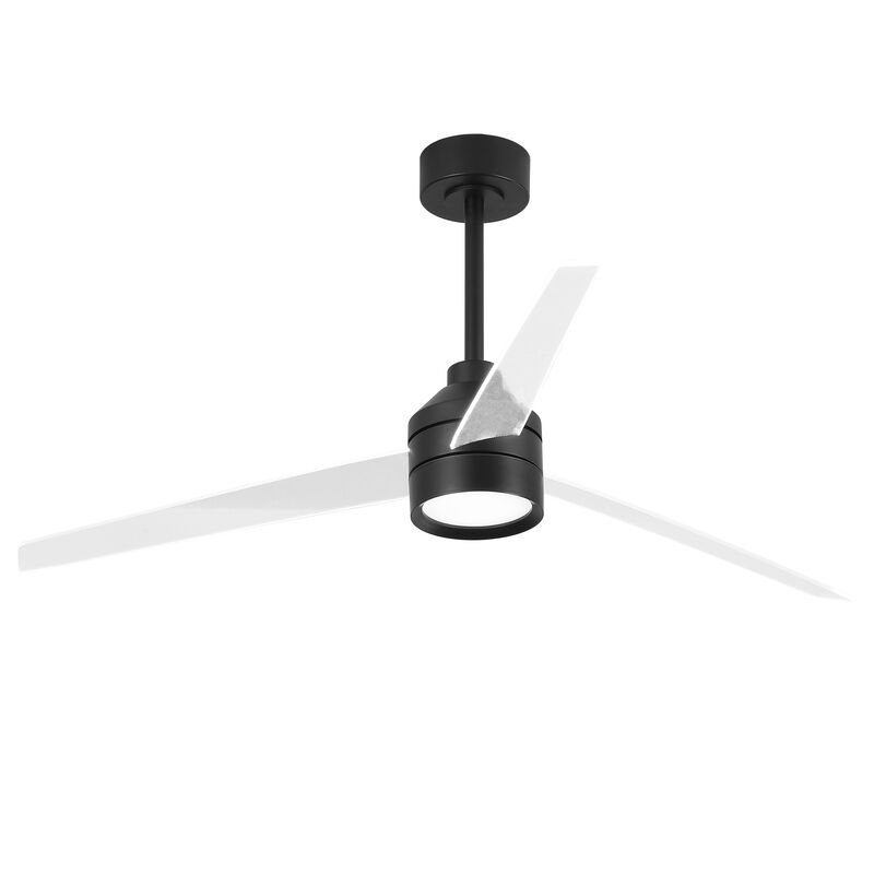 55" Modern Black Reversible Dimmable 8-Speed Ceiling Fan with Light and Remote image number 0