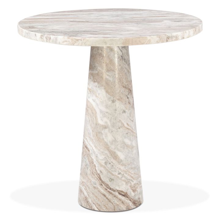 World Interiors Giza 30" Round Dining Table in Brown Toronto Marble