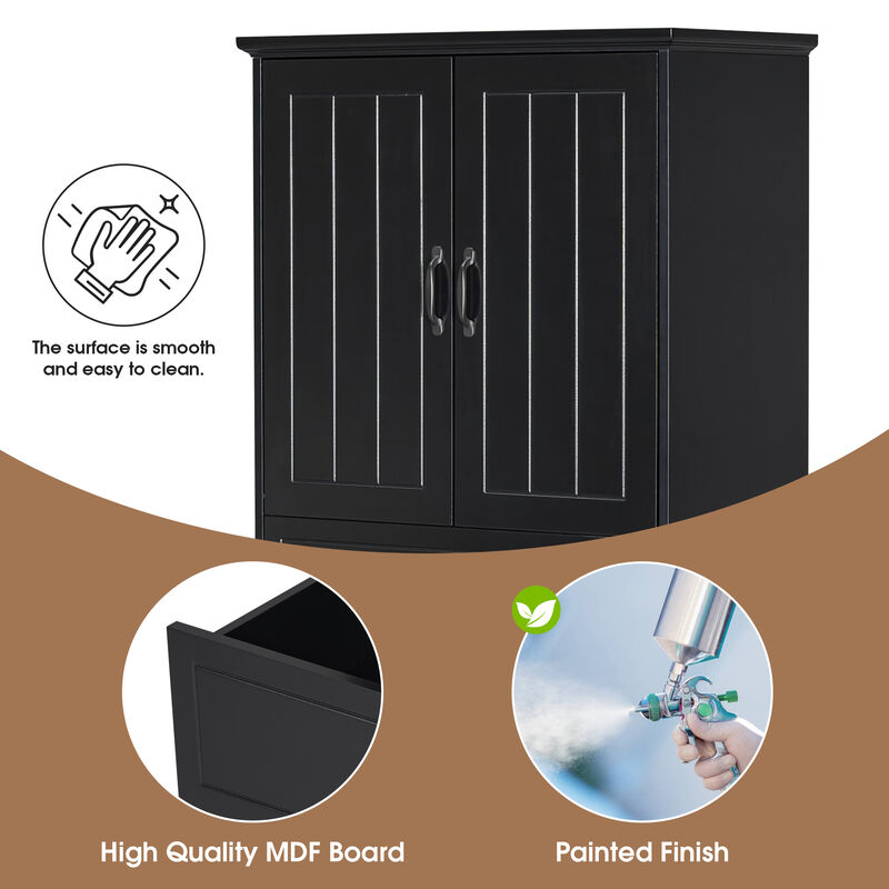 Merax Bathroom Storage Cabinet with 2 Laundry Baskets