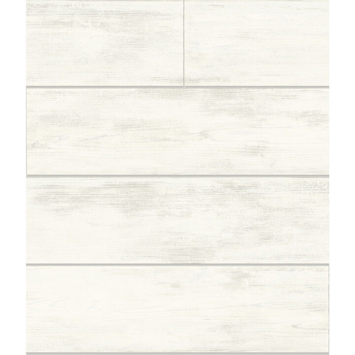 Shiplap White & Grey Wallpaper