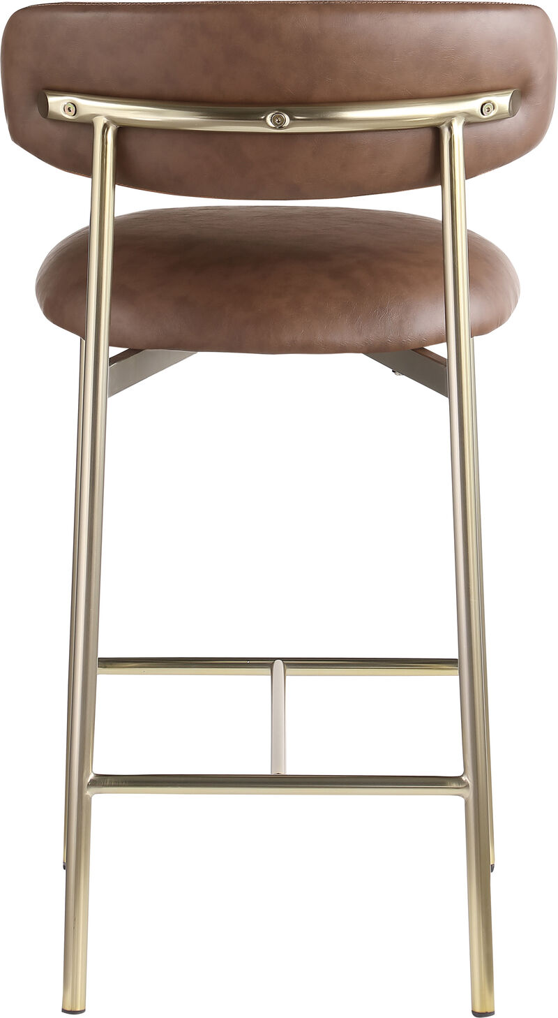 Meridian Furniture Lupita Vegan Leather Counter Stool, Set of 2