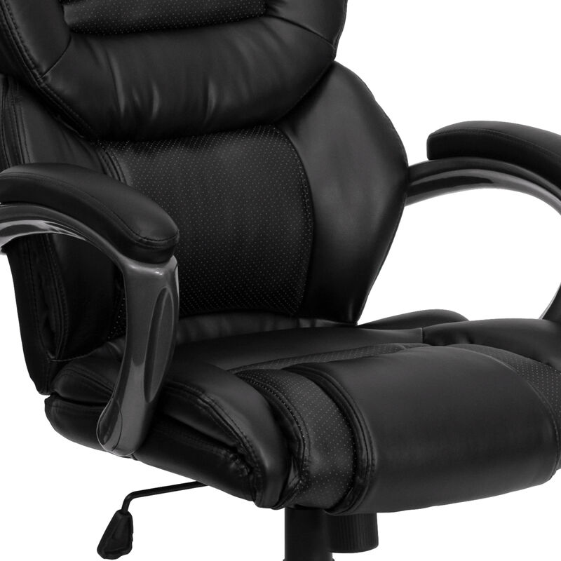 Stella High Back Brown LeatherSoft Executive Swivel Ergonomic Office Chair with Arms image number 5