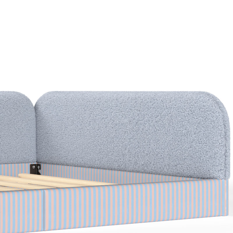 Vosang Teddy Boucl&eacute; Upholstered Kids Daybed Frame image number 7