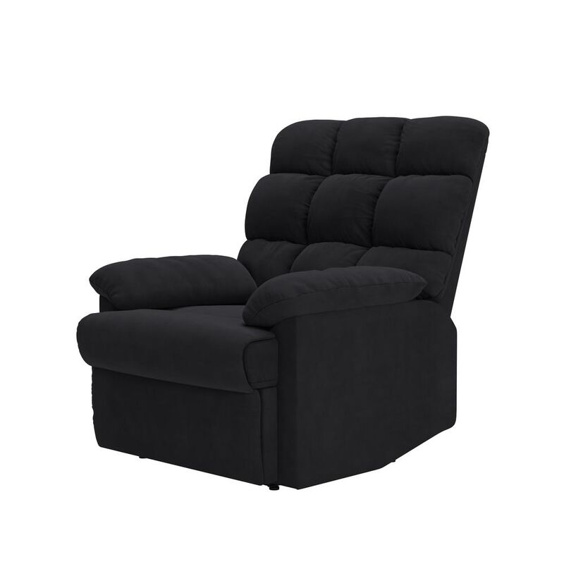 ProLounger Wall Hugger Recliner in Black Microfiber with Square Tufted Back image number 5