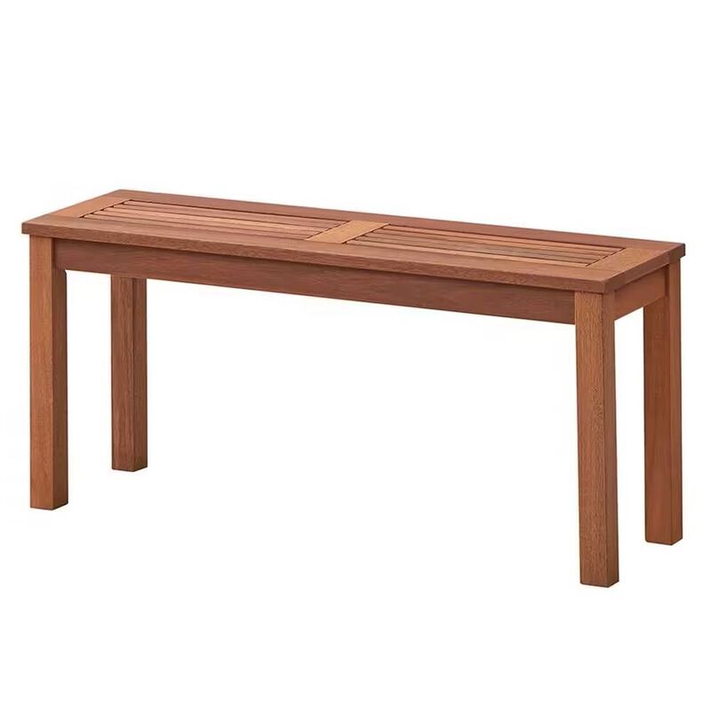 Solid Wood Outdoor Backless Garden Bench 2-Seat Design for Patio or Yard