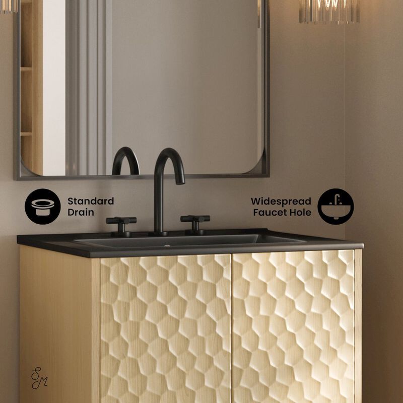 24" Freestanding Bathroom Vanity with 3-Hole Centerset Sink Top image number 3