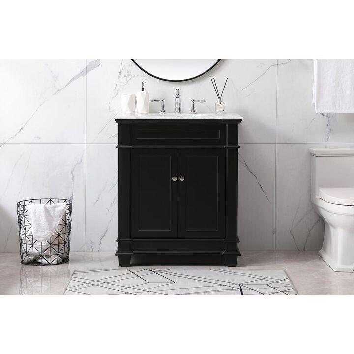 Elegant Kitchen and Bath 30 inch Single bathroom vanity set in black