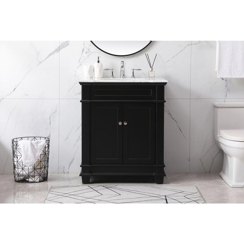 Elegant Kitchen and Bath 30 inch Single bathroom vanity set in black