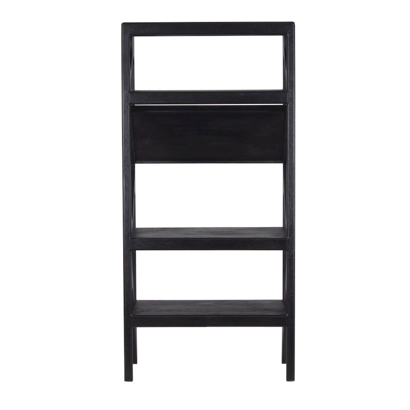 Porter Designs Canberra Solid Mango Wood Bookcase, Black
