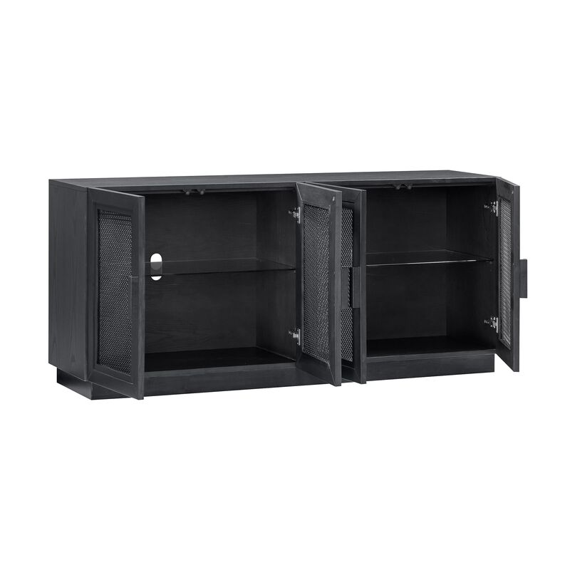 TOV Nolan Black Wood Media Console, 72.2" W x 32.3" H image number 4