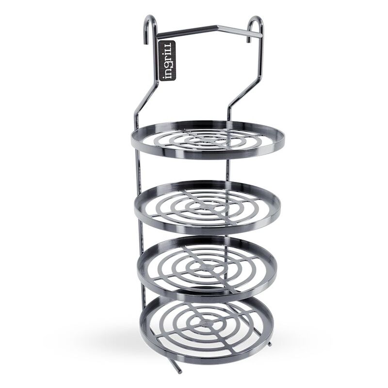 INGRILL 4-Tier Multi-Purpose Rack for Barrel & Vertical Smokers &ndash; 304 Stainless Steel Vertical BBQ Rack for Burgers, Bacon, Vegetables & More image number 0