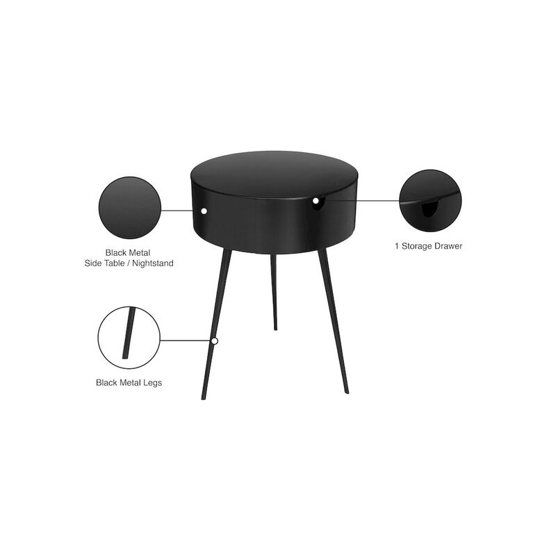 Meridian Furniture Bali Black Night Stand