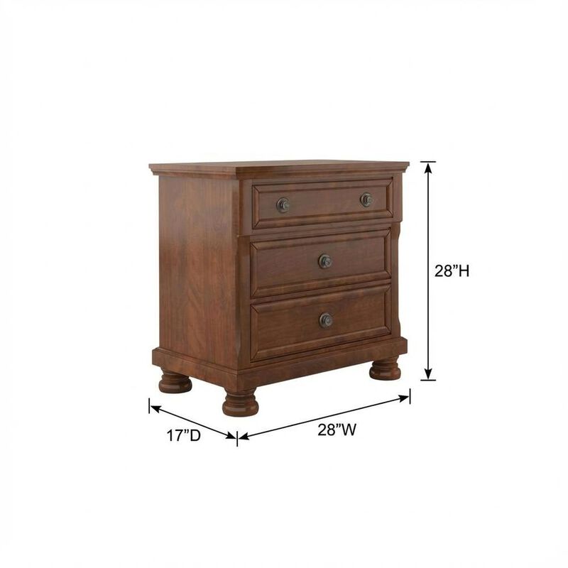 Cherry Nightstand with Storage Drawer and Smooth Finish image number 5