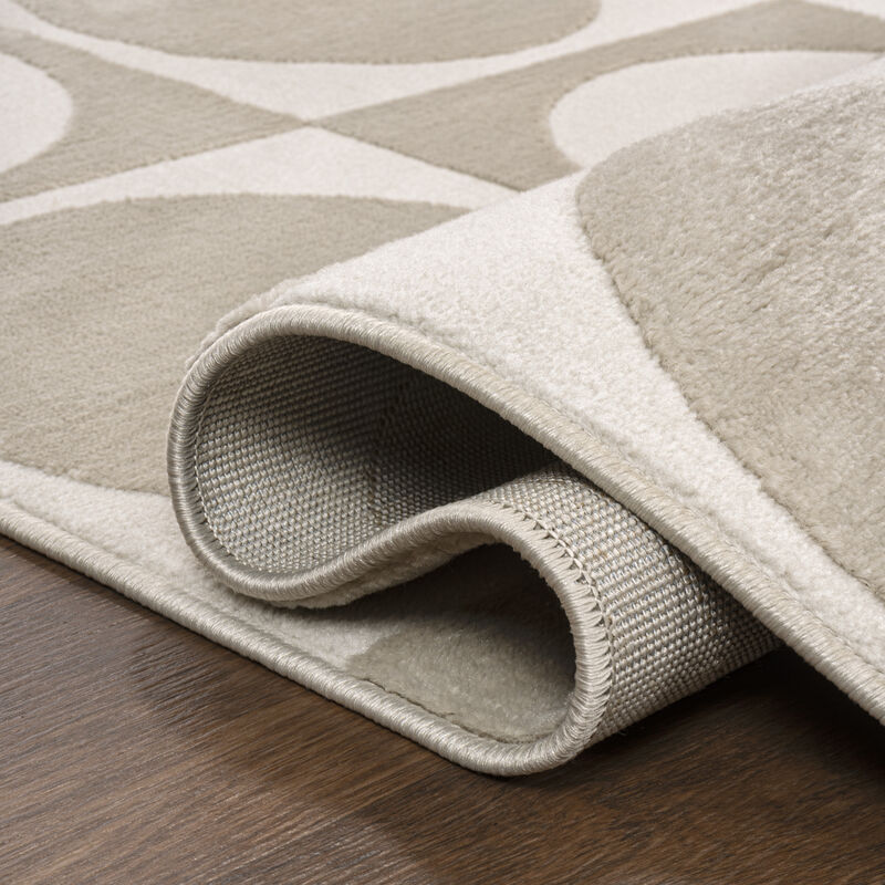 Helena Modern Geometric Circles In Squares High-Low Area Rug