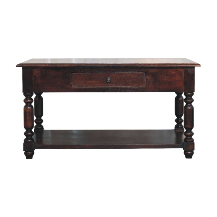 Artisan Furniture Solid Wood Turned Legs Cherry Console Table