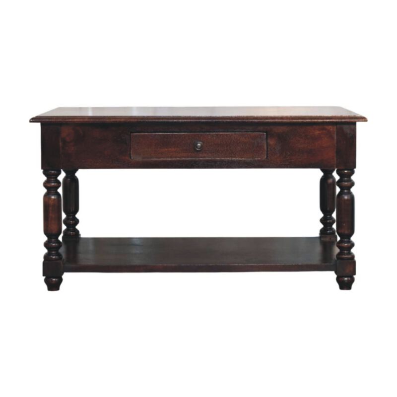 Artisan Furniture Solid Wood Turned Legs Cherry Console Table