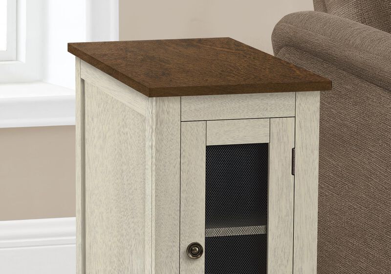 Monarch Specialties 3966, End, Side, Narrow, Nightstand, Bedroom, Lamp, Storage, White Accent Table 24" H Antique Espresso Veneer, 11.75" L x 21.75" W x 24.25" H image number 2