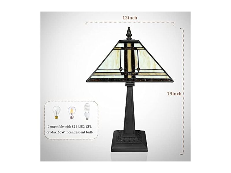 Tiffany Style Stained Glass Table Lamp For Living Room Bedroom Home Office image number 2