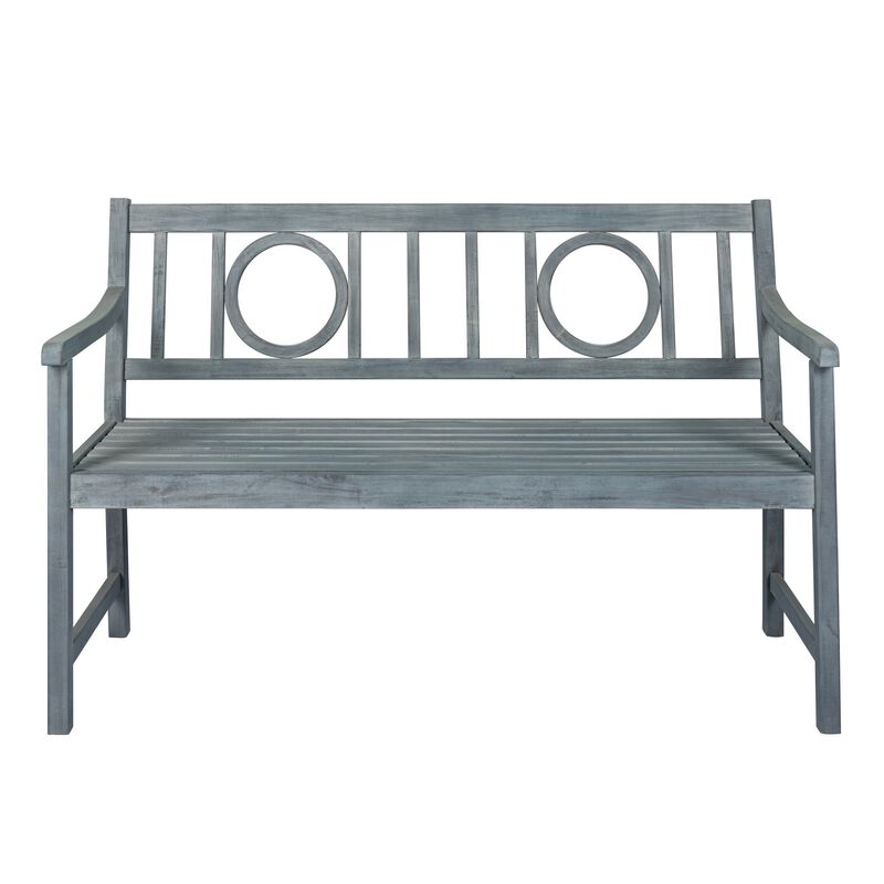 Apollo Circle Back Acacia Wood Outdoor Garden Patio Bench
