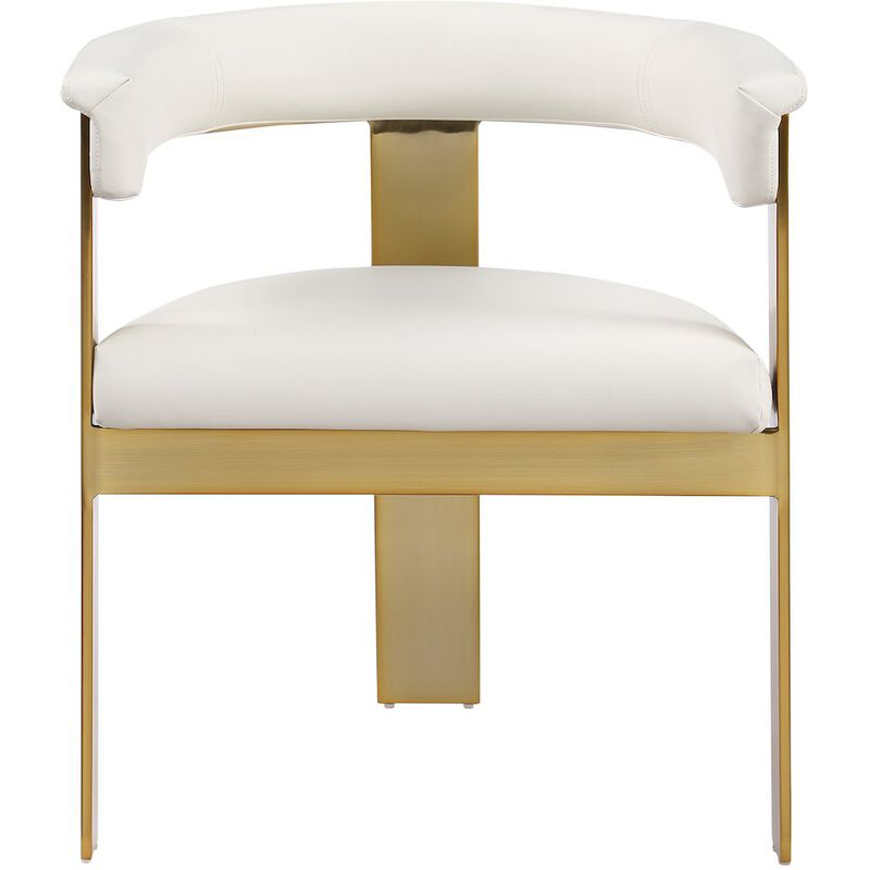 Meridian Furniture Romeo Cream Vegan Leather Dining Chair, Set of 2