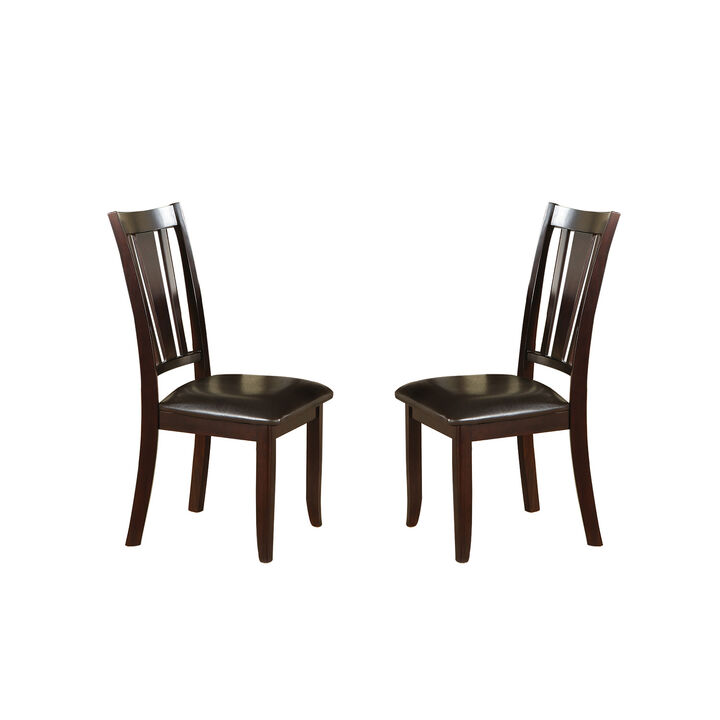 Streamdale Charlton Slat Back Dining Side Chairs In Espresso, Set Of 2