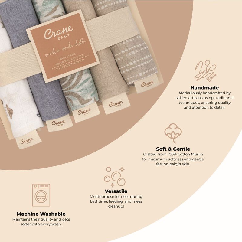 Cove 5-pc. Cotton Baby Washcloth Set (Sea Life) image number 1