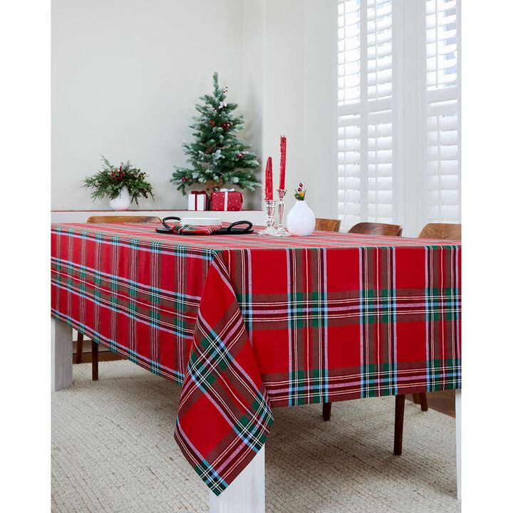 Linen Tablecloth - Madras Holiday Plaid