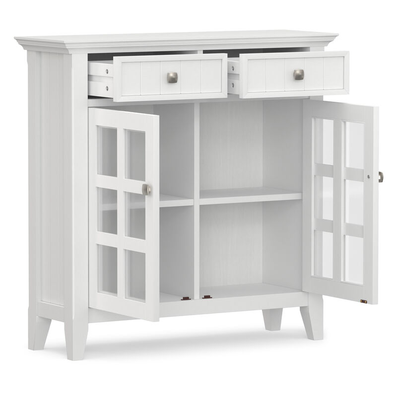 Acadian SOLID WOOD 36 inch Wide Transitional Entryway Hallway Storage Cabinet in White image number 4