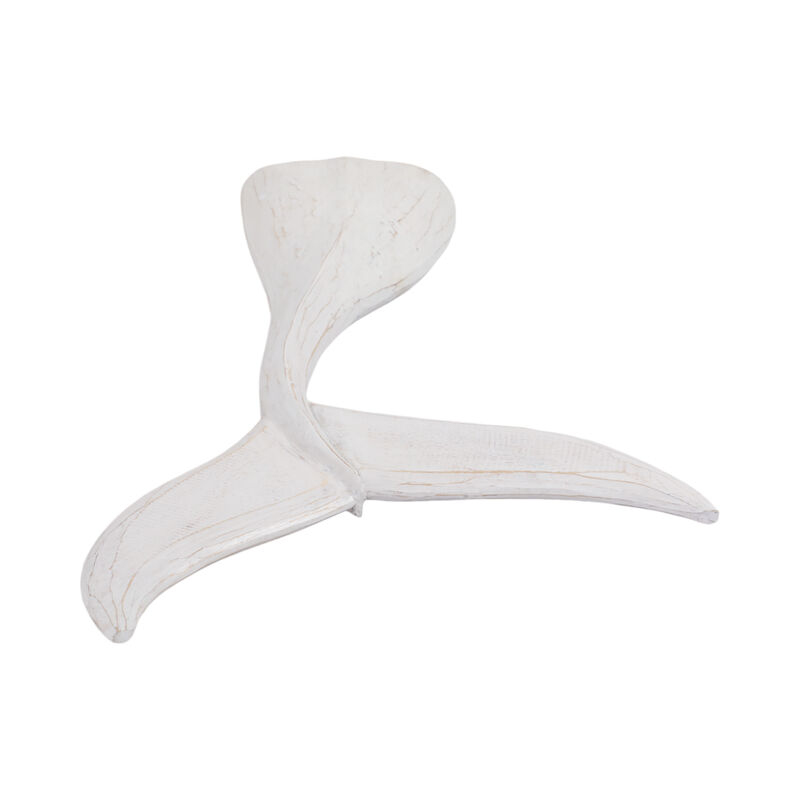 32" Wood Whale Tail Decor, Wht image number 5