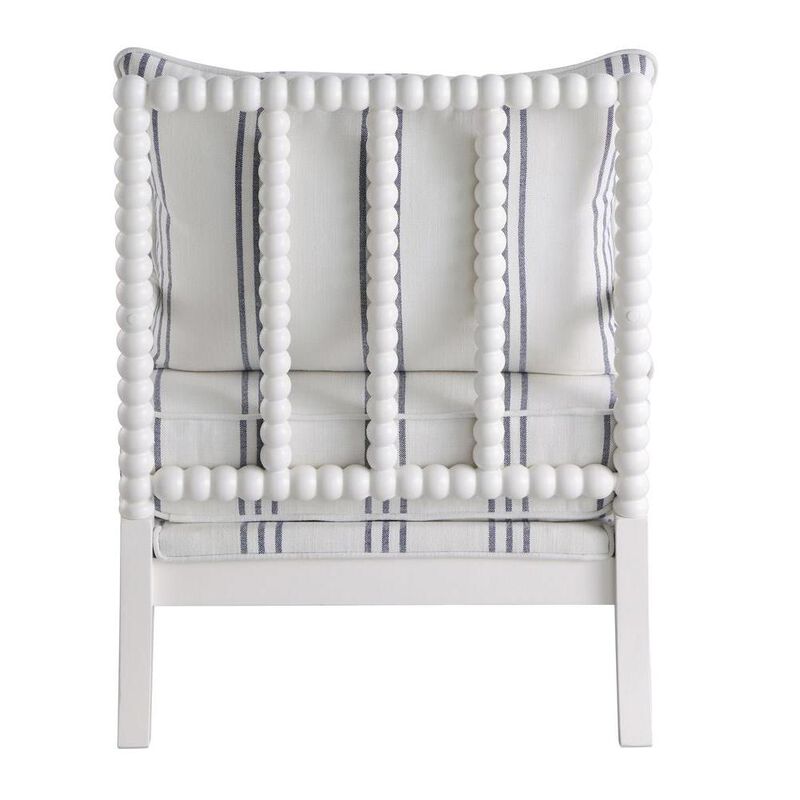 Coaster Co. of America Blanchett Upholstered Accent Chair with Spindle Accent White and Navy