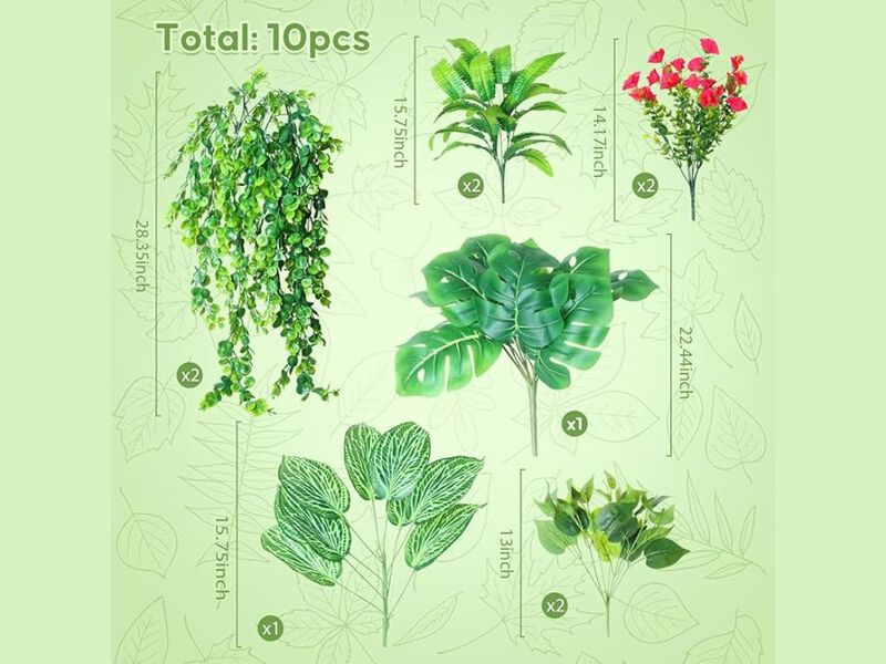 10 Bundle Artificial Hanging Flowers UV Resistant Outdoor Window Box Decor image number 2