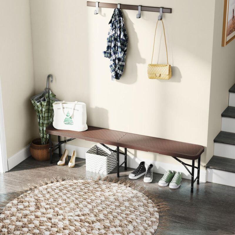 Hivvago 6 ft Plastic Folding Bench with 1320 LBS Capacity and Handle