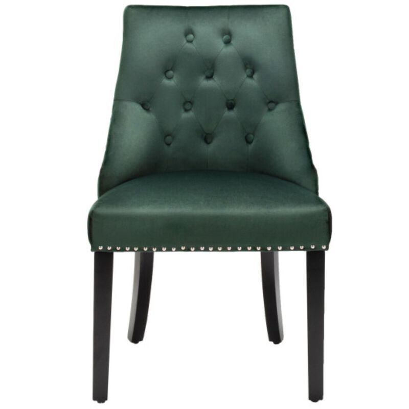 Modern Upholstered Button-Tufted Dining Chair with Naild Trim