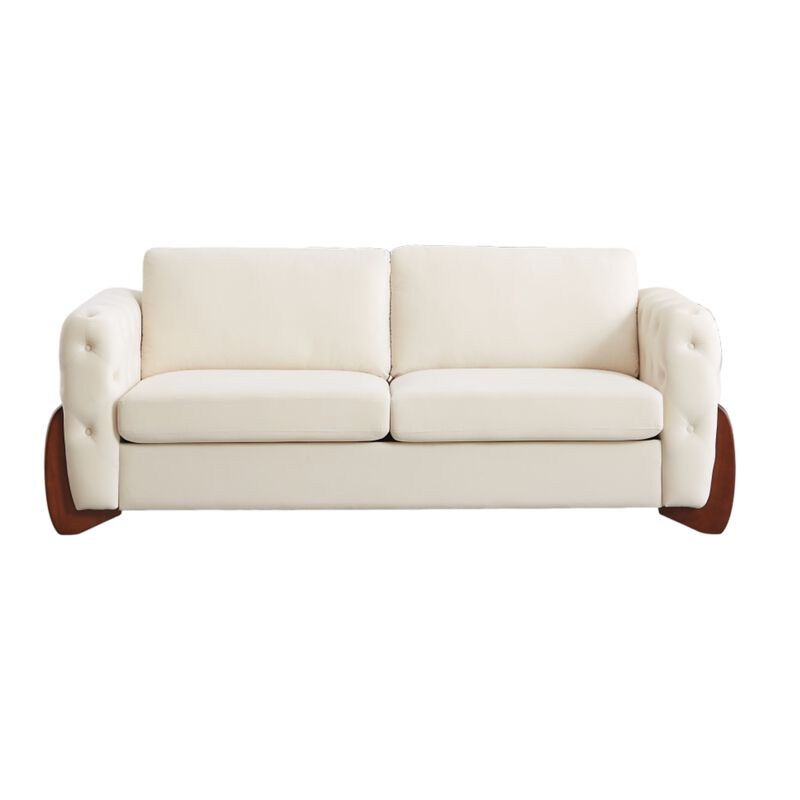 Rodcaf Mid‑Century Modern Button Tufted Velvet 3‑Seat Sofa image number 0