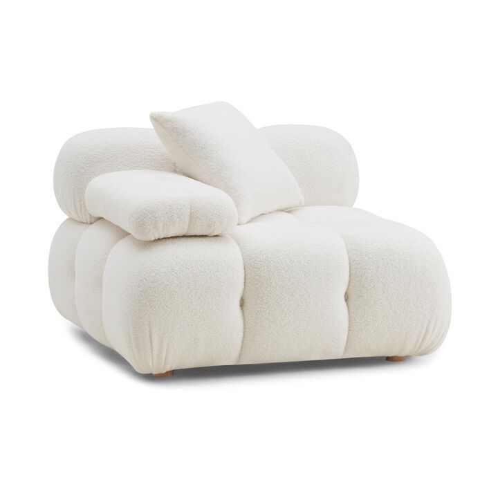 Casafoyer Calliope Cream Vegan Shearling Modular Corner Chair