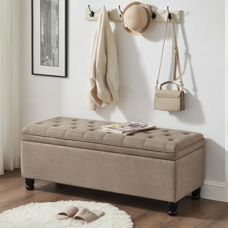 Bemgwu Storage Linen Bench image number 1