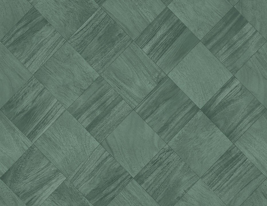 Thriller Green Wood Tile Wallpaper