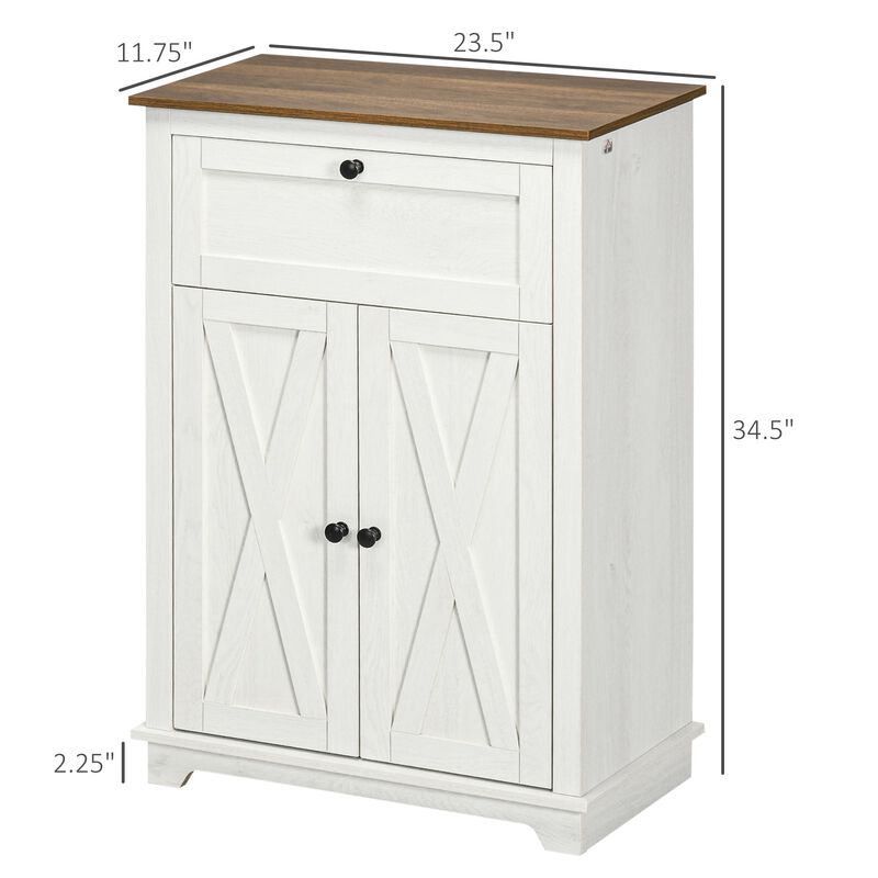 White Kitchen Organizer: Farmhouse Sideboard Storage Cabinet