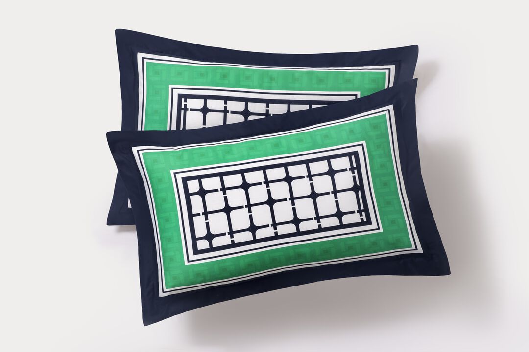 Brooks Brothers Framed Print Cotton Sateen Sham Case Pair