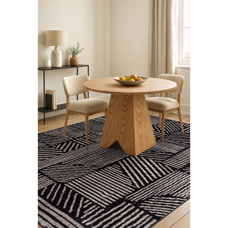 World Rug Gallery Contemporary Boho Stripes Area Rug:  Geometric Pattern,  Low Loop Pile,  Stain & Fade Resistant image number 7