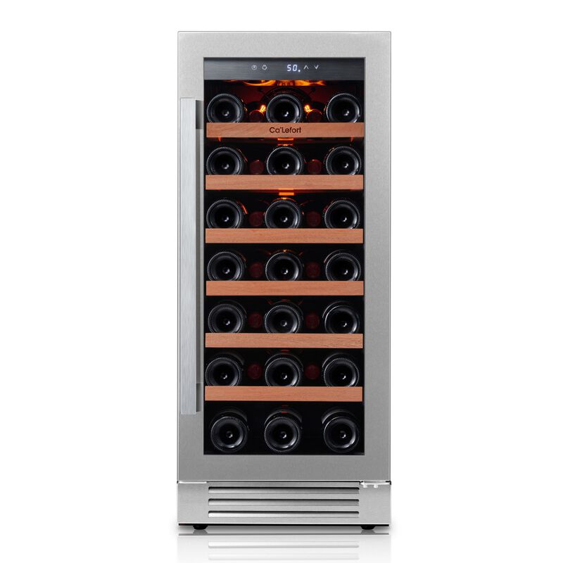 Wine Fridge 15 Inch Wine Refrigerator,33-bottle Wine cooler,40-65&deg;F,3 color LED,built-in/freestanding ,For Home Bar image number 0